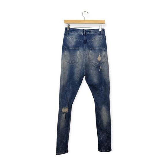 ASOS Distressed High Rise Cotton Raw Ankle Denim Jeans Size 26 - Picture 2 of 7